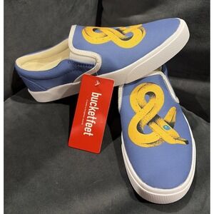 New Bucketfeet Slip-On Blue Banana Sneaker Shoes Wmn Sz 7 (Men 5.5) -Kidcore